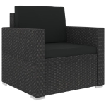 Set Divani da Giardino 8 pz con Cuscini in Polyrattan Nero