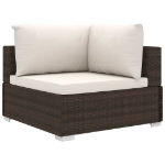 Set Divani da Giardino 6 pz con Cuscini in Polyrattan Marrone