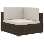 Set Divani da Giardino 4 pz con Cuscini in Polyrattan Marrone