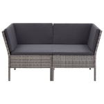 Set Divani da Giardino 6 pz con Cuscini in Polyrattan Grigio