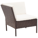 Set Divani da Giardino 3 pz con Cuscini in Polyrattan Marrone