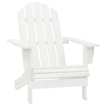 Sedia Adirondack da Giardino con Tavolo Abete Massello Bianco