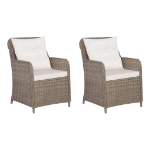 Set da Bistro 3 pz con Cuscini in Polyrattan Marrone