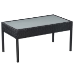 Set Divani da Giardino 5 pz con Cuscini in Polyrattan Nero