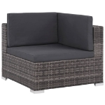 Set Divani da Giardino 8 pz con Cuscini in Polyrattan Grigio