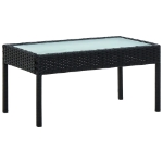 Set Divani da Giardino 4 pz con Cuscini in Polyrattan Nero