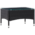 Set Divani da Giardino 4 pz con Cuscini in Polyrattan Nero