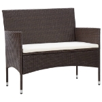 Set Divani da Giardino 5 pz con Cuscini in Polyrattan Marrone