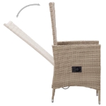 Set da Pranzo da Giardino 9 pz con Cuscini in Polyrattan Beige