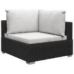 Set Divani da Giardino 12 pz con Cuscini in Polyrattan Nero