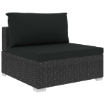 Set Divani da Giardino 12 pz con Cuscini in Polyrattan Nero