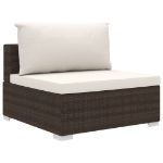 Set Divani da Giardino 6 pz con Cuscini in Polyrattan Marrone