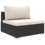 Set Divani da Giardino 8 pz con Cuscini in Polyrattan Nero