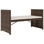 Set Divani da Giardino 5 pz con Cuscini in Polyrattan Marrone