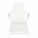 Sedia Adirondack con Ottomana e Tavolo in Abete Massello Bianco