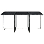 Set da Pranzo da Giardino 11 pz con Cuscini in Polyrattan Nero