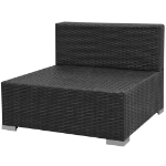 Set Divani da Giardino 7 pz con Tettoia in Polyrattan Nero