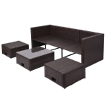 Set Divani da Giardino 4 pz con Cuscini in Polyrattan Marrone