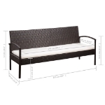 Set Divani da Giardino 5 pz con Cuscini in Polyrattan Marrone