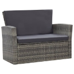 Set Divani da Giardino 4 pz con Cuscini in Polyrattan Grigio