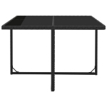 Set da Pranzo da Giardino 9 pz con Cuscini in Polyrattan Nero