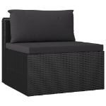 Set Divani da Giardino 5 pz con Cuscini in Polyrattan Nero