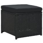 Set Divani da Giardino 6 pz con Cuscini in Polyrattan Nero