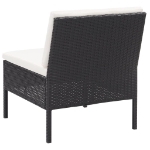 Set Divani da Giardino 5 pz con Cuscini in Polyrattan Nero