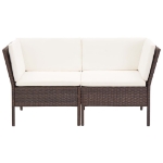 Set Divani da Giardino 8 pz con Cuscini in Polyrattan Marrone