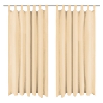 Tende in Micro Raso 2 pz con Passanti 140x245 cm Beige