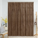 Tenda Oscurante con Ganci Beige in Velluto 290x245 cm