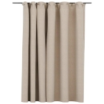 Tenda Oscurante Effetto Lino con Ganci Beige 290x245 cm