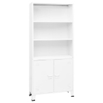 Libreria Industriale Bianca 80x32x180 cm in Acciaio