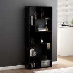 Libreria Nera 67x24x161 cm in Truciolato