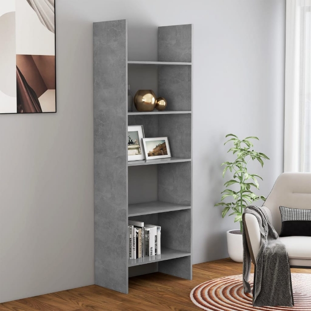 Libreria Grigio Cemento 60x35x180 cm in Truciolato