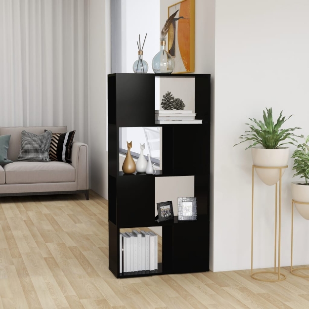 Libreria/Divisorio Nero 60x24x124,5 cm in Truciolato