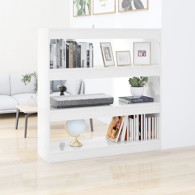 MiCasa Italia. Libreria/Divisorio Bianco Lucido 100x30x103 cm