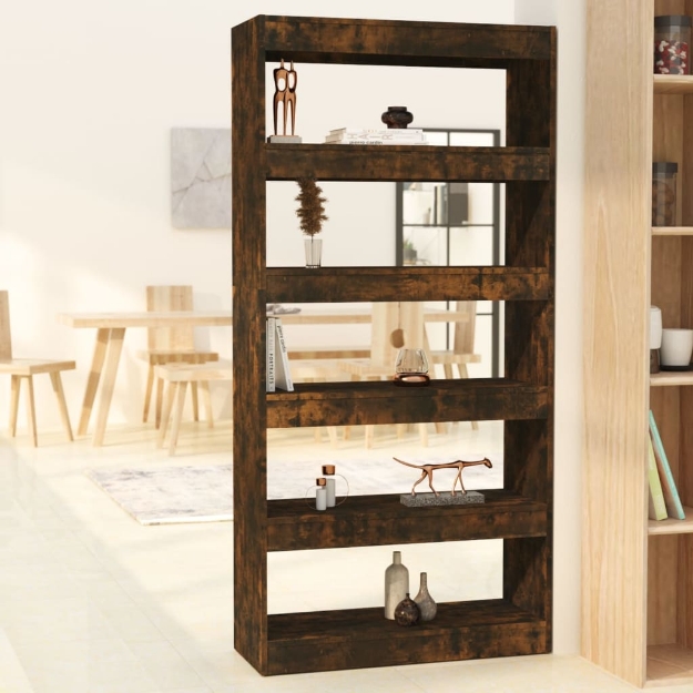 Libreria/Divisorio Rovere Fumo 80x30x166 cm in Truciolato