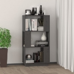 Libreria/Divisorio Grigio 51x25x101 cm Legno Massello di Pino