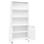 Libreria Industriale Bianca 80x32x180 cm in Acciaio