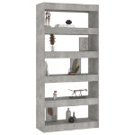 Libreria/Divisorio Grigio Cemento 80x30x166 cm in Truciolato