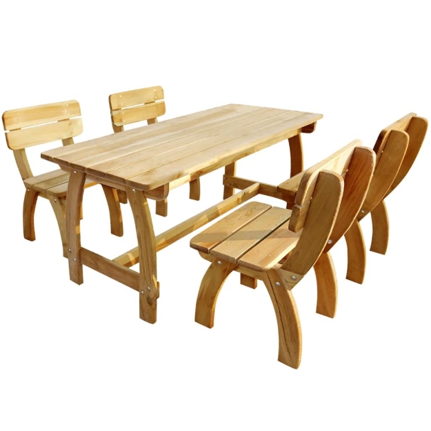 Set da Pranzo da Giardino 5 pz in Legno di Pino Impregnato