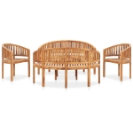 Set Salotto da Giardino 5 pz Design Curvo in Massello di Teak