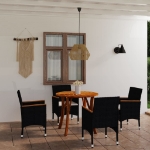 Set Mobili da Pranzo per Giardino 5 pz Nero