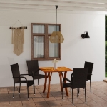 Set Mobili da Pranzo per Giardino 5 pz Marrone