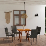 Set Mobili da Pranzo per Giardino 5 pz Grigio