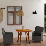 Set Mobili da Pranzo per Giardino 3 pz Grigio Scuro