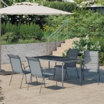 Set da Pranzo da Giardino 5 pz in Acciaio Antracite