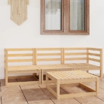 Set Divani da Giardino 4 pz in Legno Massello di Pino