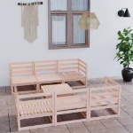 Set Divani da Giardino 7 pz in Legno Massello di Pino